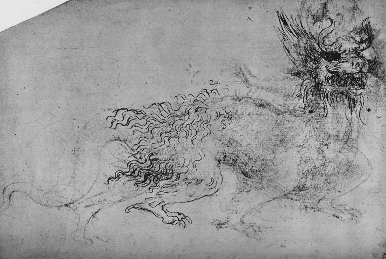 Um dragão, c1480 1945 de Leonardo da Vinci