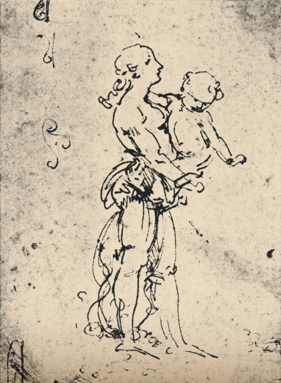 Uma mulher carregando um filho, c1481 1945 de Leonardo da Vinci