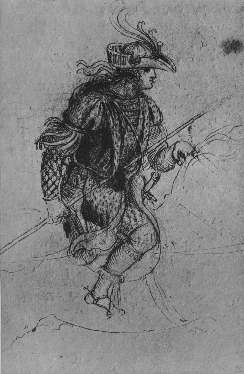 Uma Juventude a Cavalo, c1480 1945 de Leonardo da Vinci