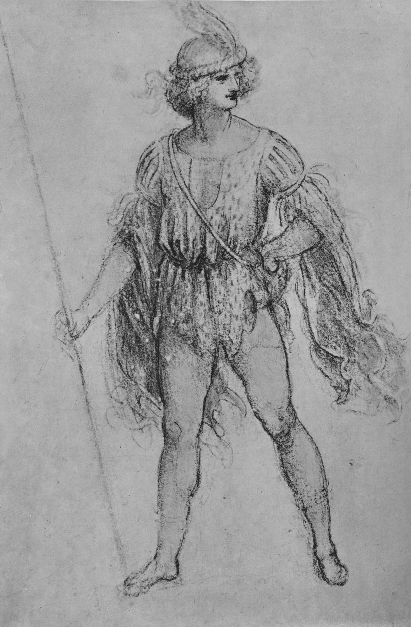 Uma Juventude com Lança, c1480 1945 de Leonardo da Vinci