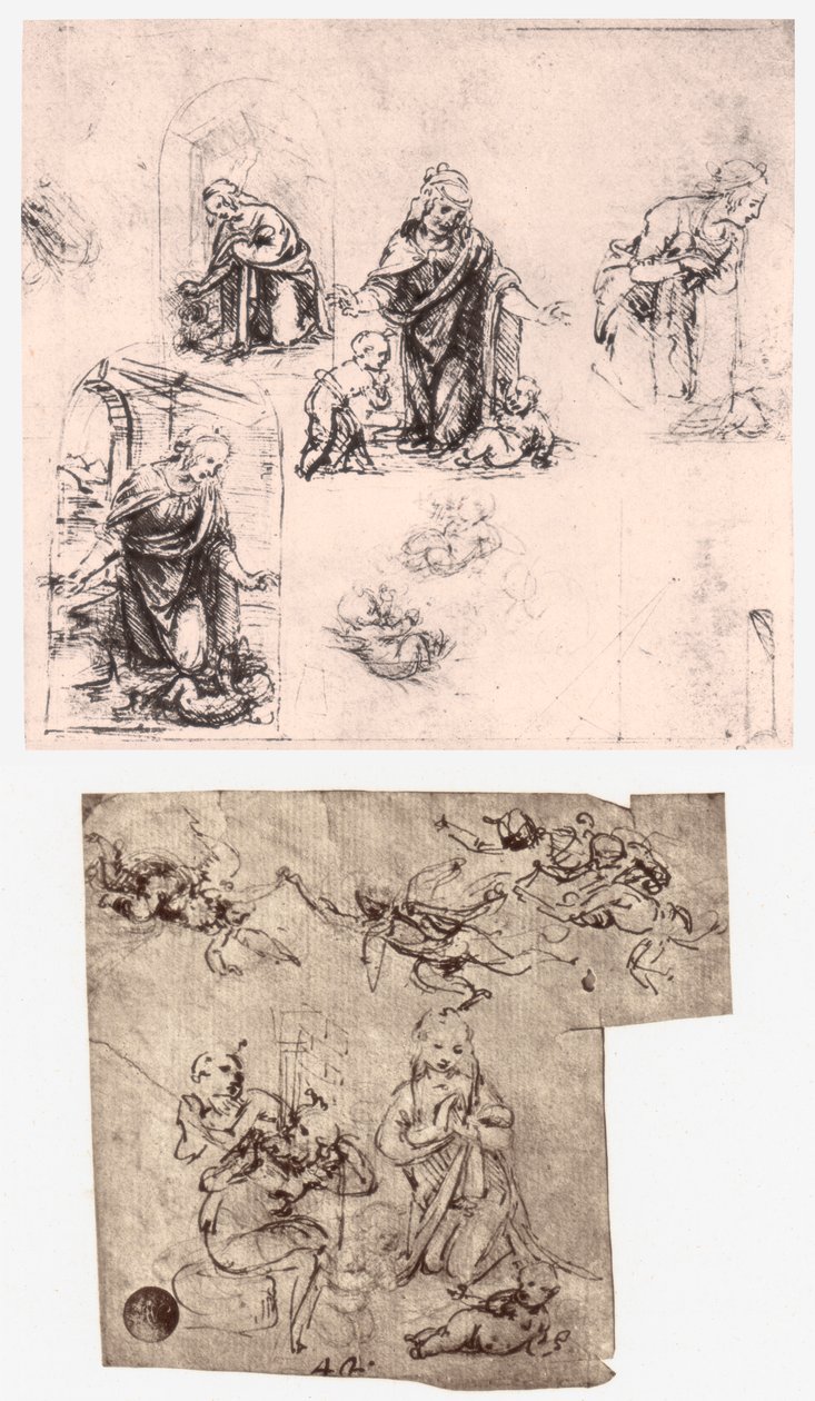 Adoração da Criança, c1483 de Leonardo da Vinci