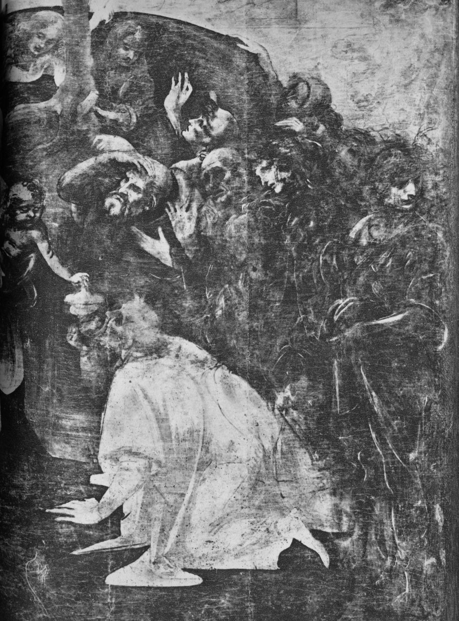 Adoração dos Magos - porção inferior direita, c1481 1945 de Leonardo da Vinci