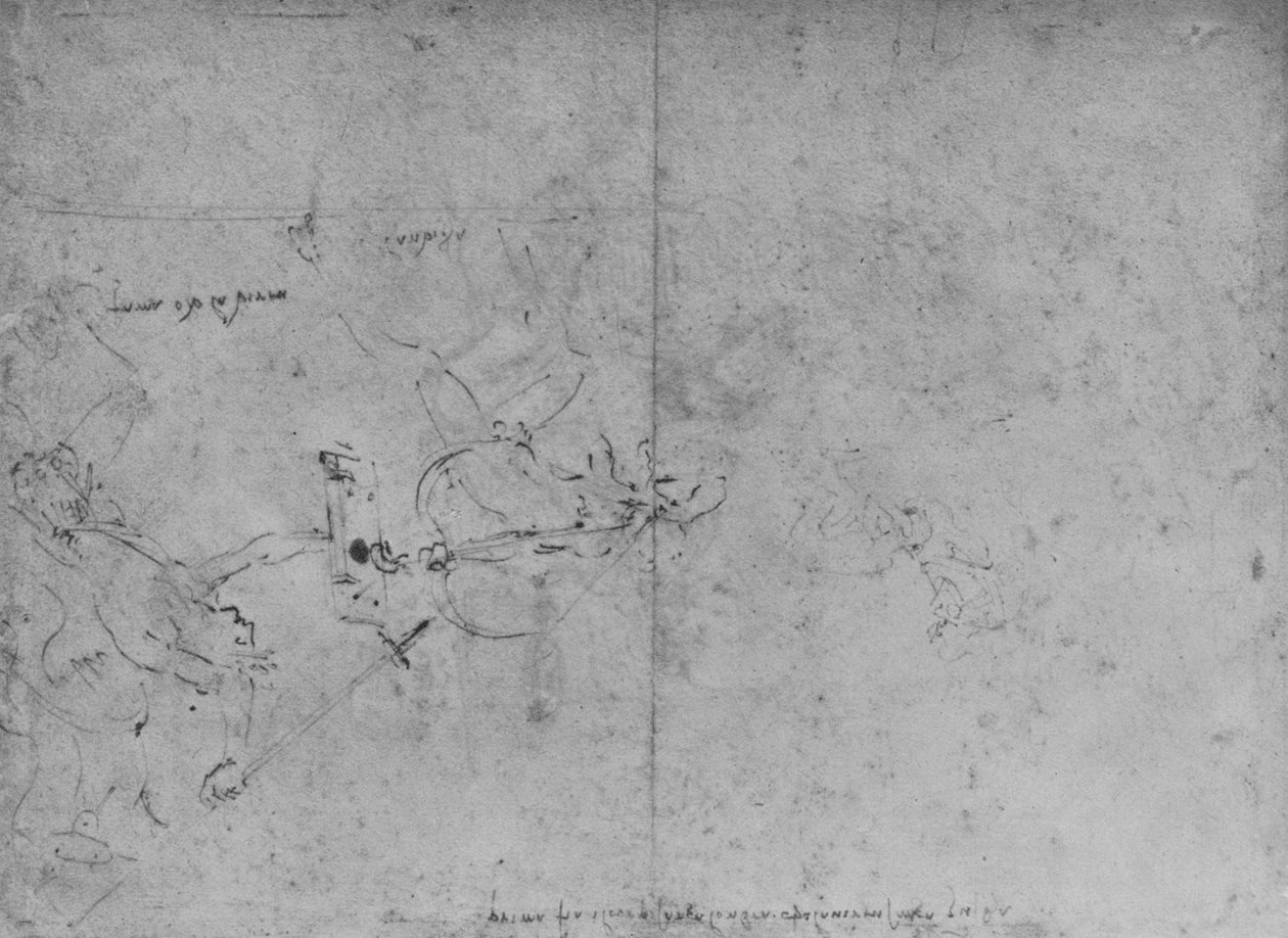 Alegoria da fama atacando a inveja, c1480 1945 de Leonardo da Vinci