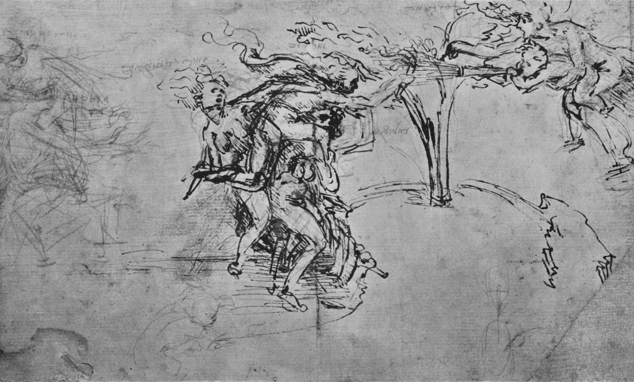 Alegoria da ingratidão e inveja, c1480 1945 de Leonardo da Vinci