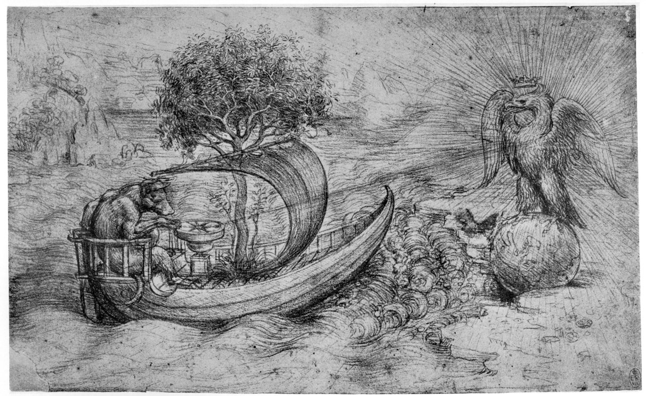 Alegoria com lobo e águia, c1516 1954. de Leonardo da Vinci