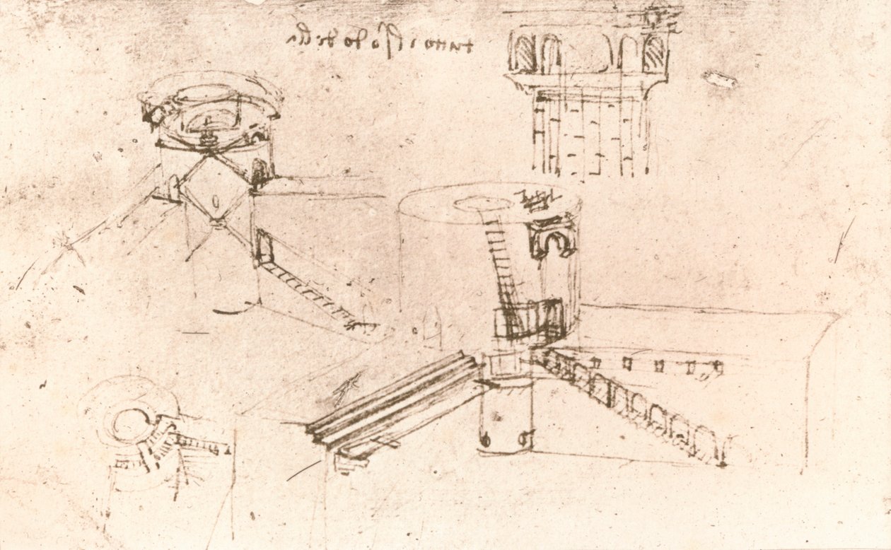 Arquitetura para castelos, c1472-c1519 1883 de Leonardo da Vinci