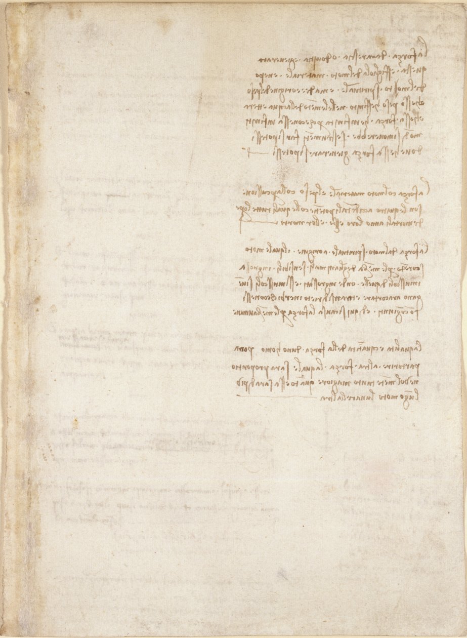 Arundel 263, f.151, notas de Leonardo da Vinci do 