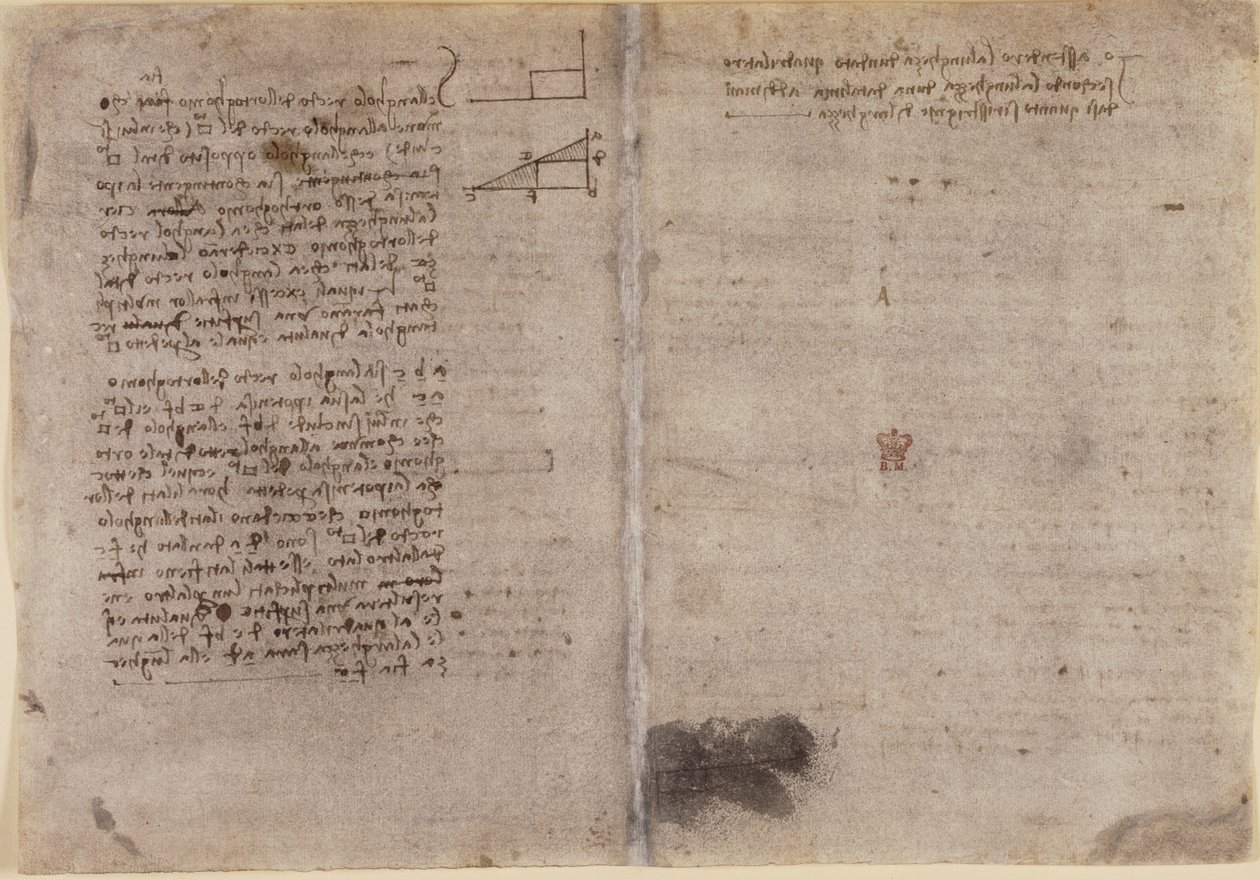 Arundel 263, f.245v, f.246r, Notas sobre geometria (c.1518) do 