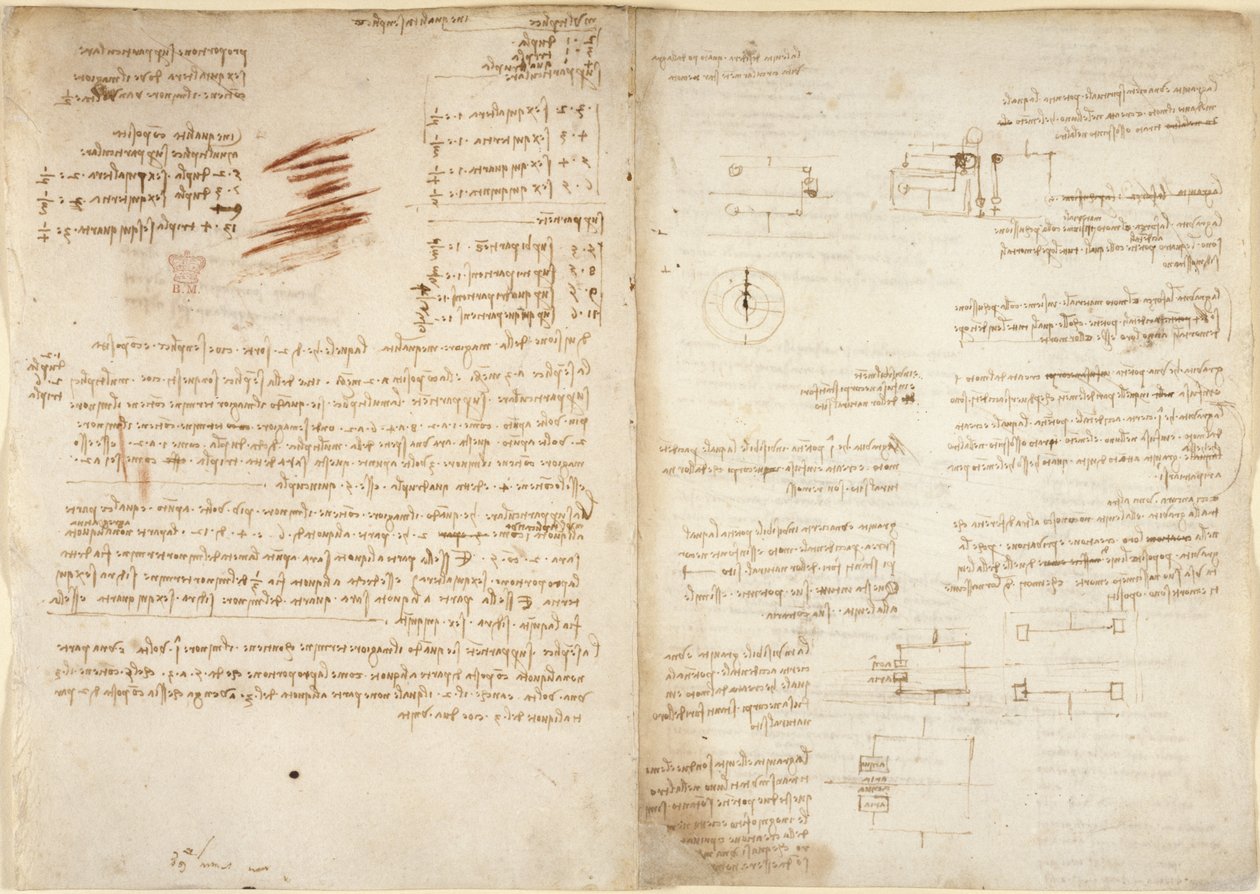Arundel 263, f.38v, f.37 Notas sobre aritmética, do 