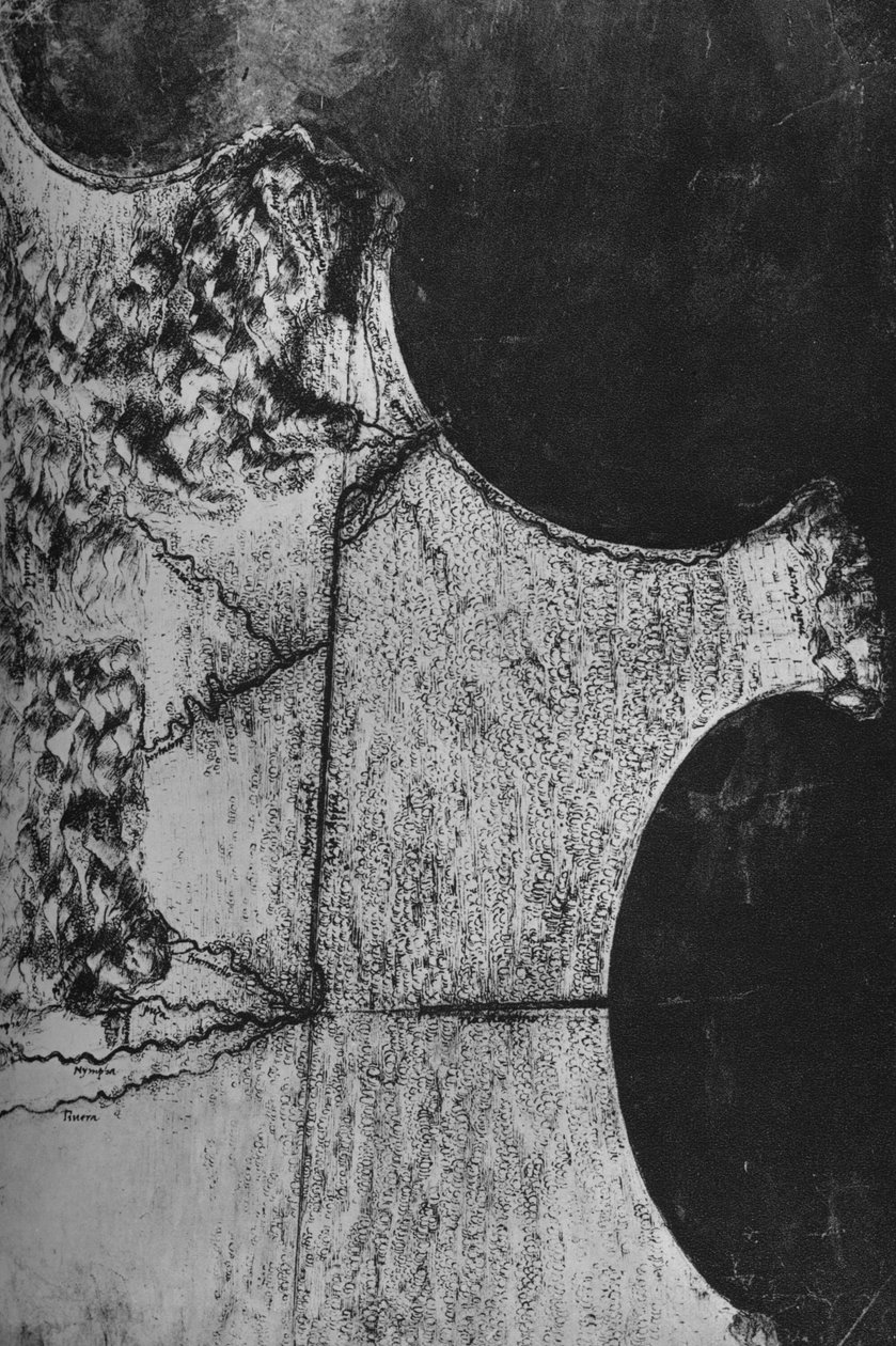 Vista aérea da costa da Itália, norte de Terracina, c1480 1945 de Leonardo da Vinci