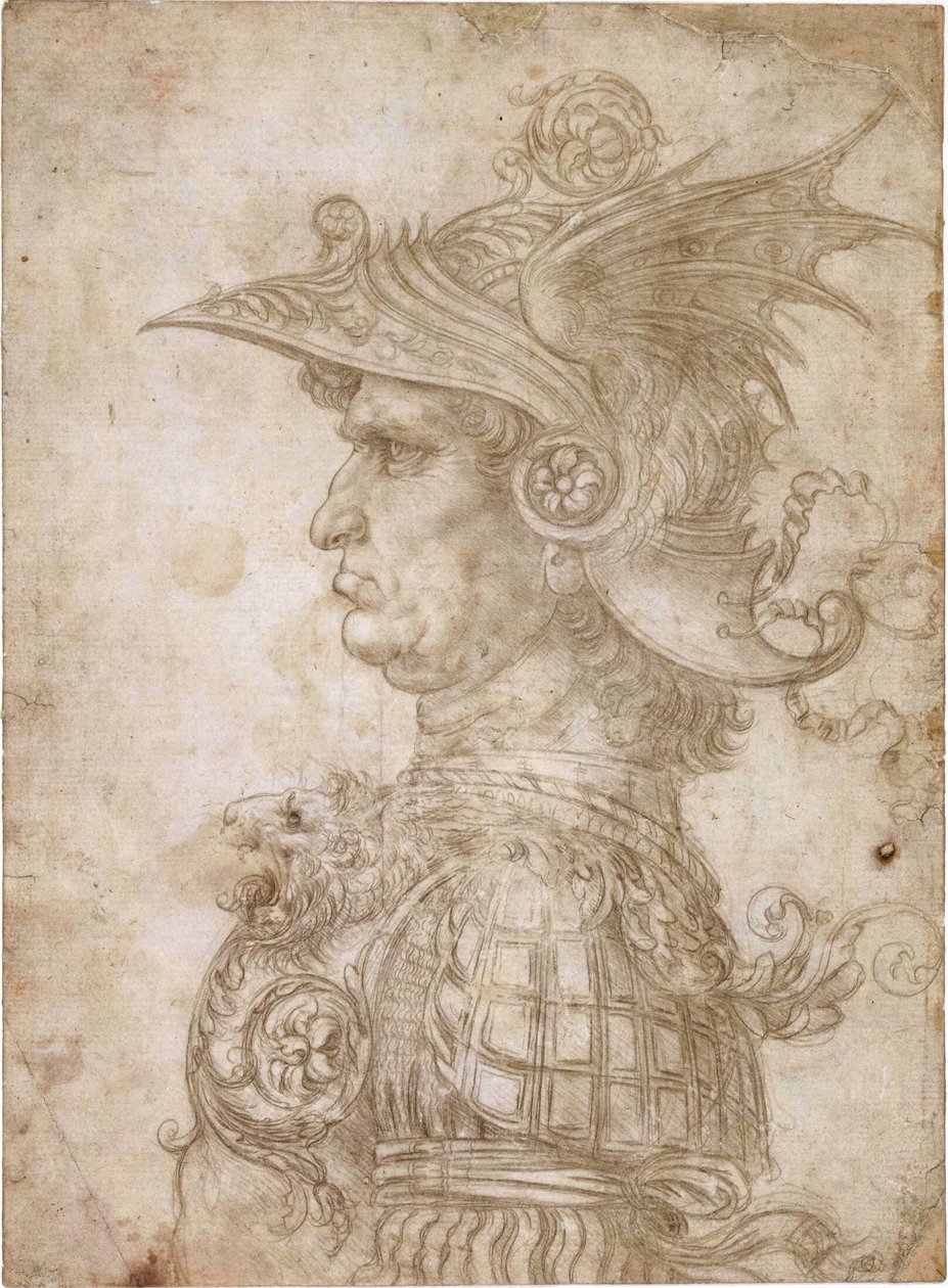 Busto de um guerreiro de Leonardo da Vinci