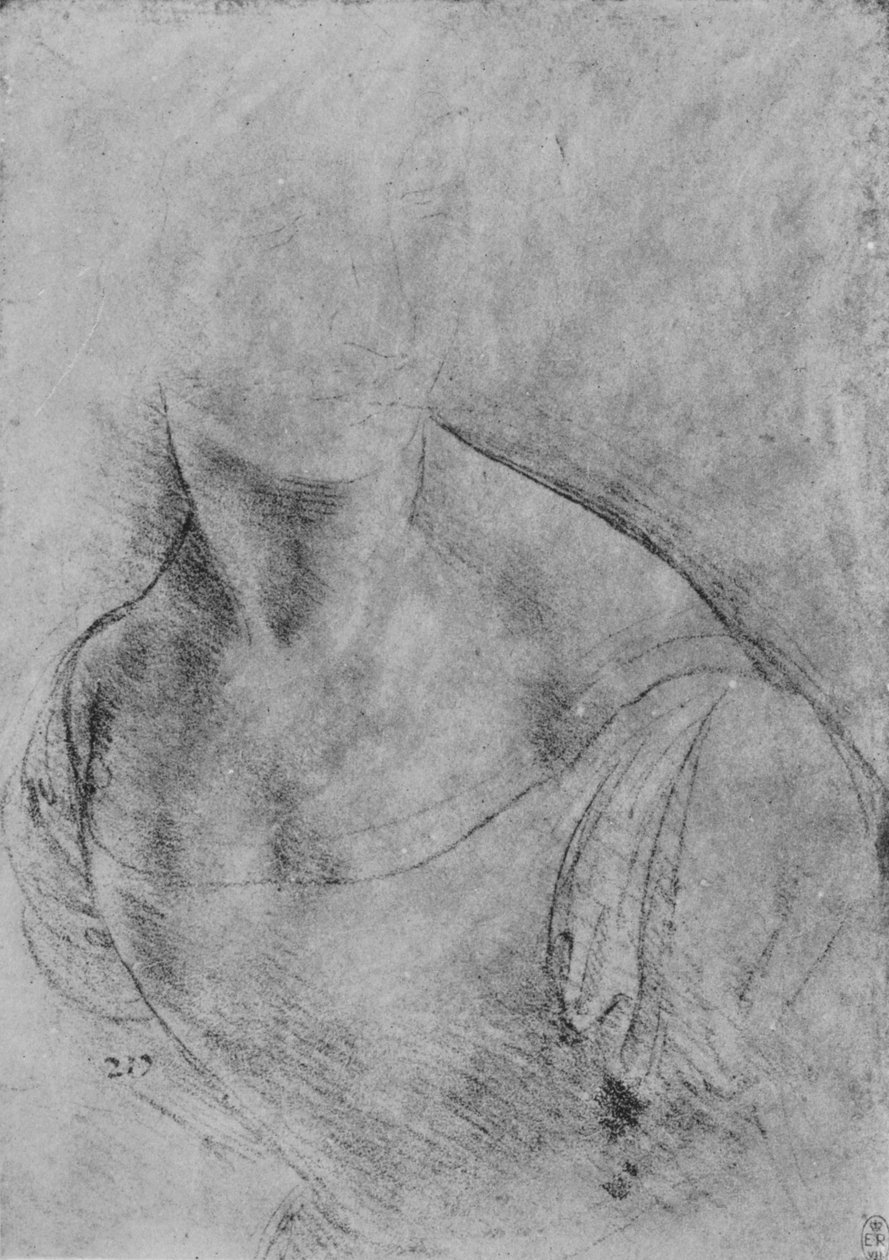 Busto de uma mulher virada para a esquerda, a cabeça levemente indicada, c1480 1945 de Leonardo da Vinci