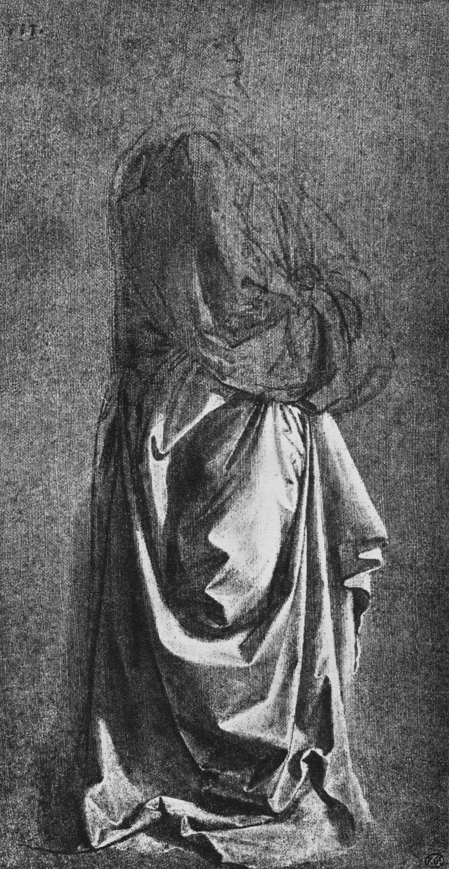 Elenco de Drapery para uma figura em pé, c1470 1945 de Leonardo da Vinci