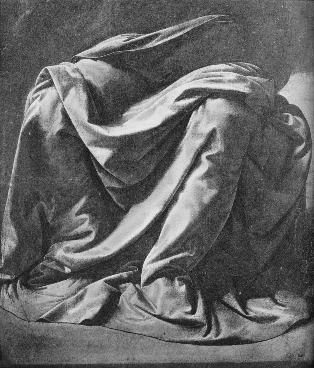 Elenco de Drapery para as pernas de uma figura sentada, 1470-1484 1945 de Leonardo da Vinci