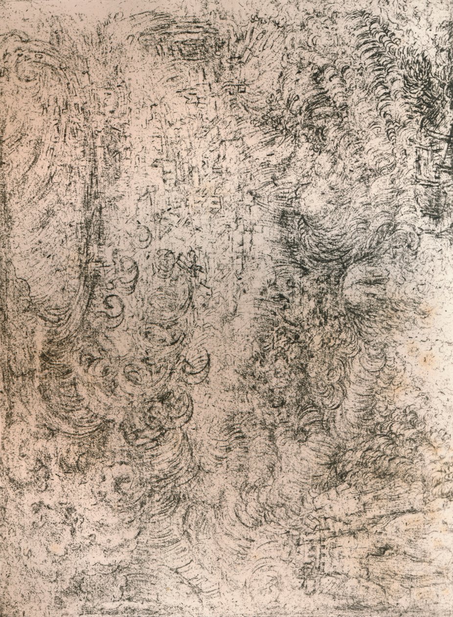 Desenho a carvão, representando um dilúvio, da Biblioteca Real, Castelo de Windsor, 1883 de Leonardo da Vinci
