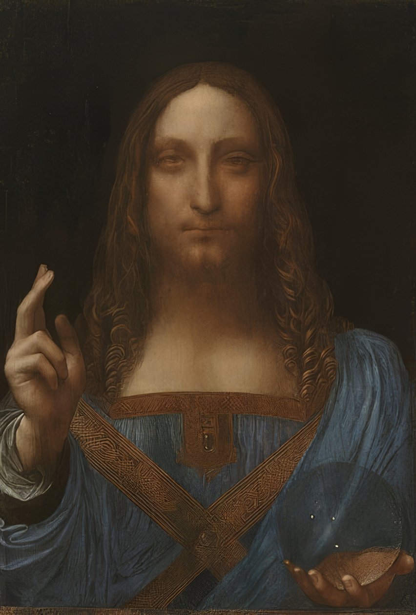 Cristo Redentor (Salvator Mundi). Por volta de 1499-1500 de Leonardo da Vinci