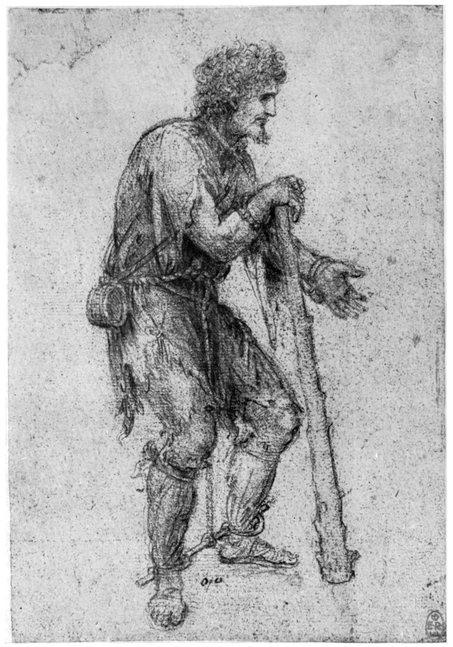 Estudo do traje, final do século XV ou início do século XVI, 1954. de Leonardo da Vinci