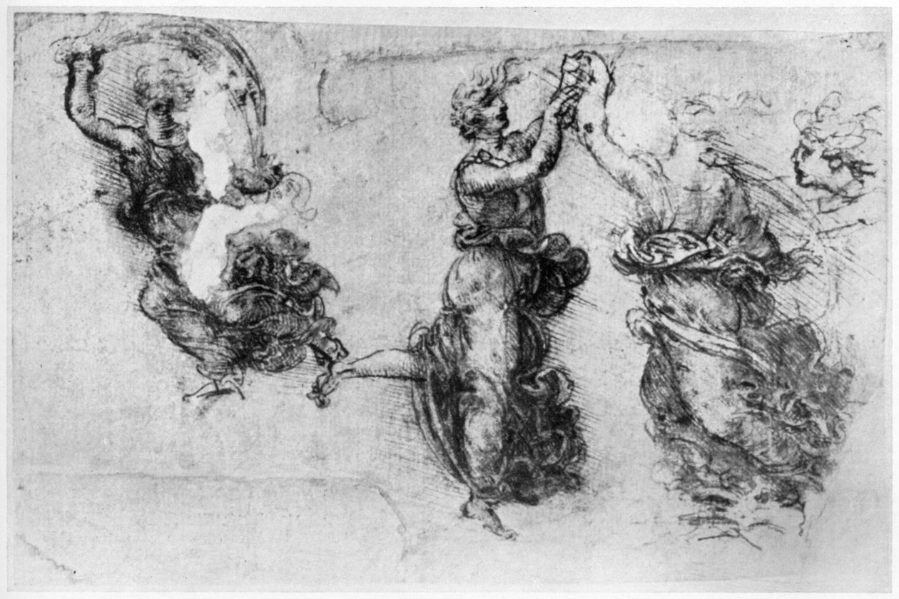 Mulheres dançando, final do século XV ou início do século XVI, 1954. de Leonardo da Vinci