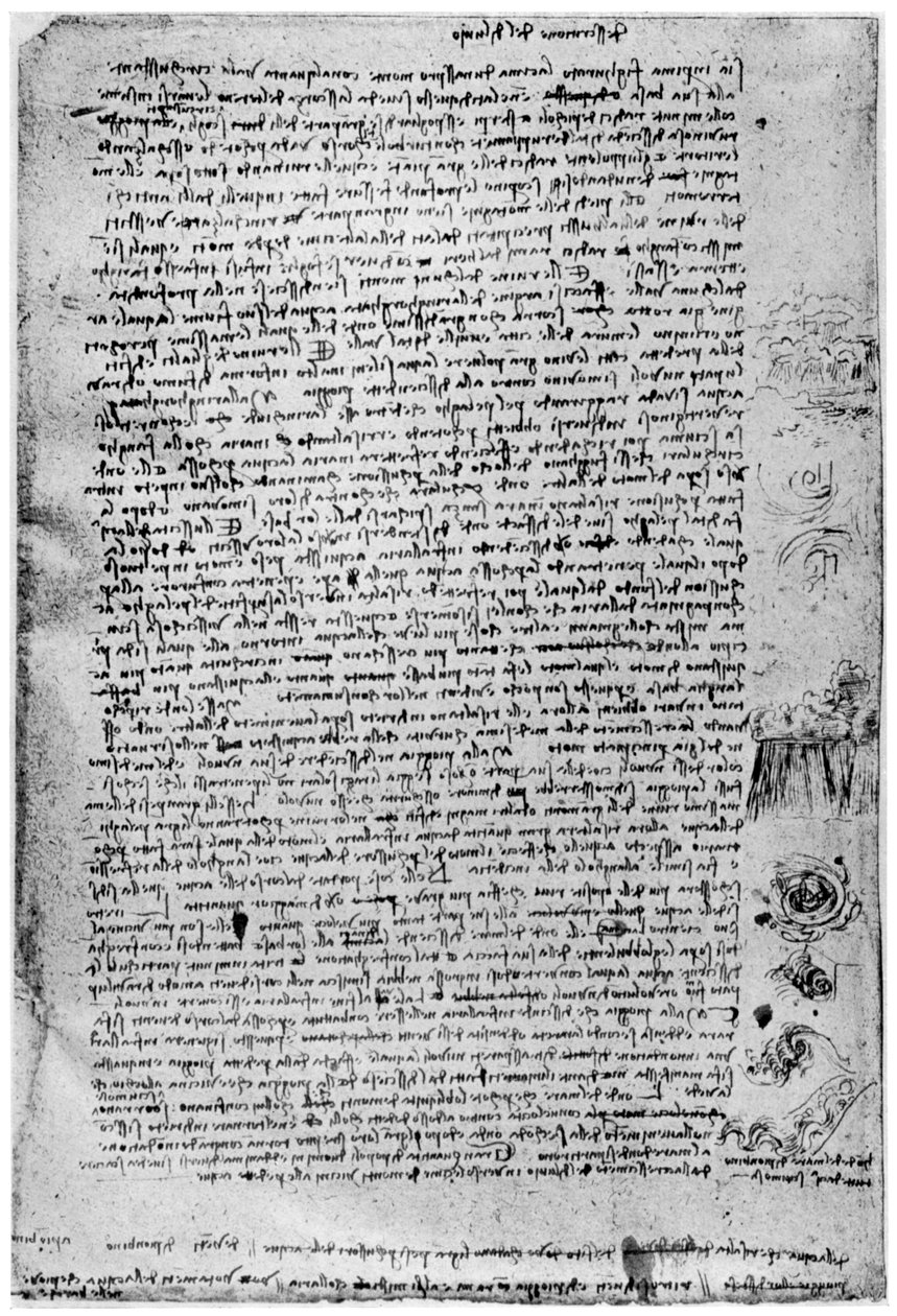 Descrição do dilúvio, final do século XV ou início do século XVI 1954 de Leonardo da Vinci