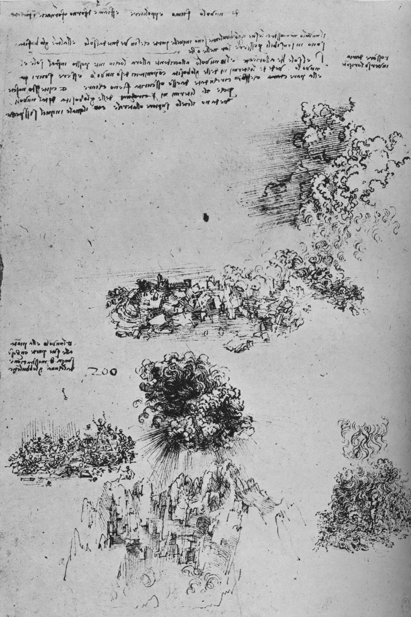 Destruição choveu do céu na terra, c1480 1945 de Leonardo da Vinci