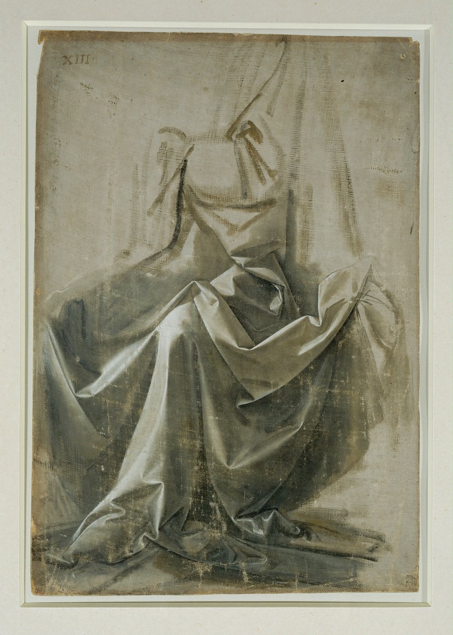 Cortinas para uma figura sentada ... de Leonardo da Vinci