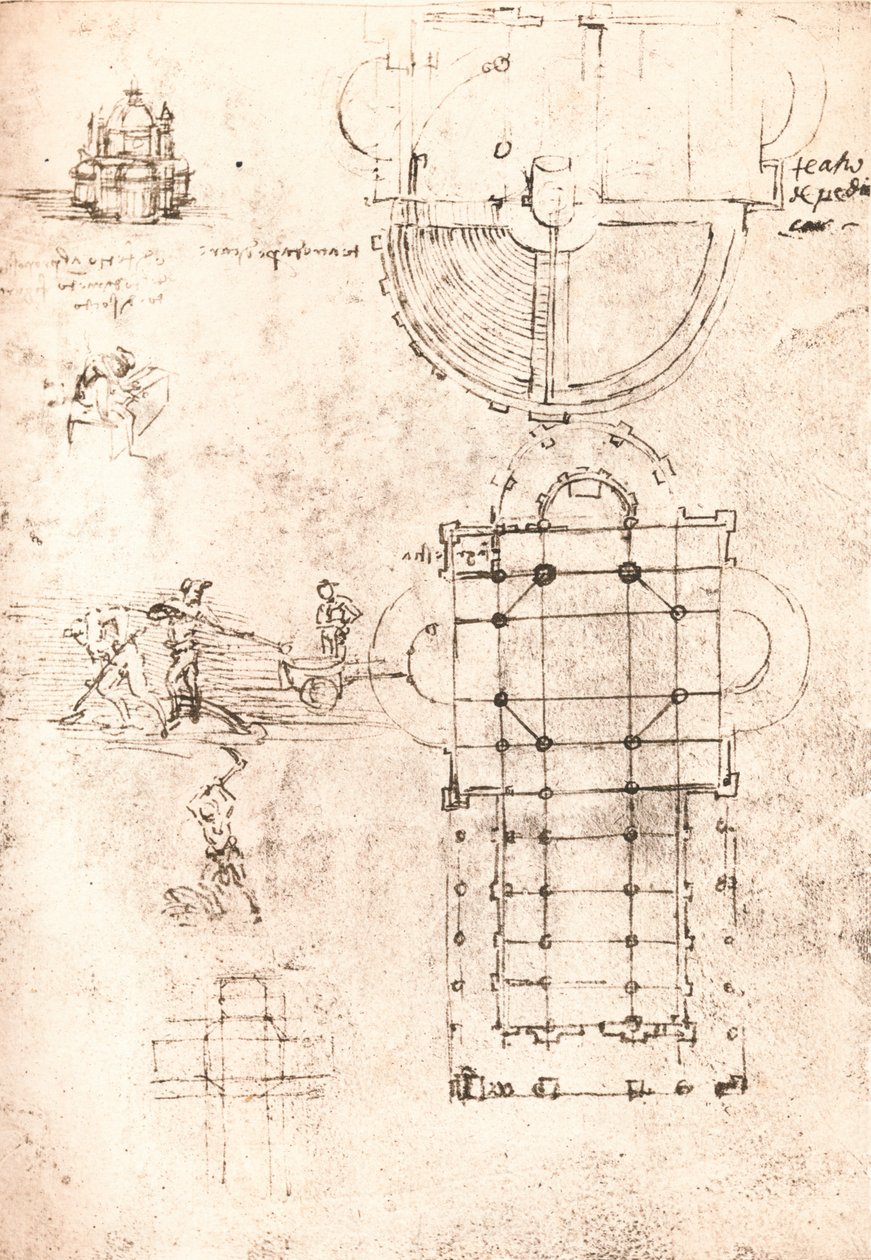 Desenho de igrejas, c1472-c1519 1883 de Leonardo da Vinci