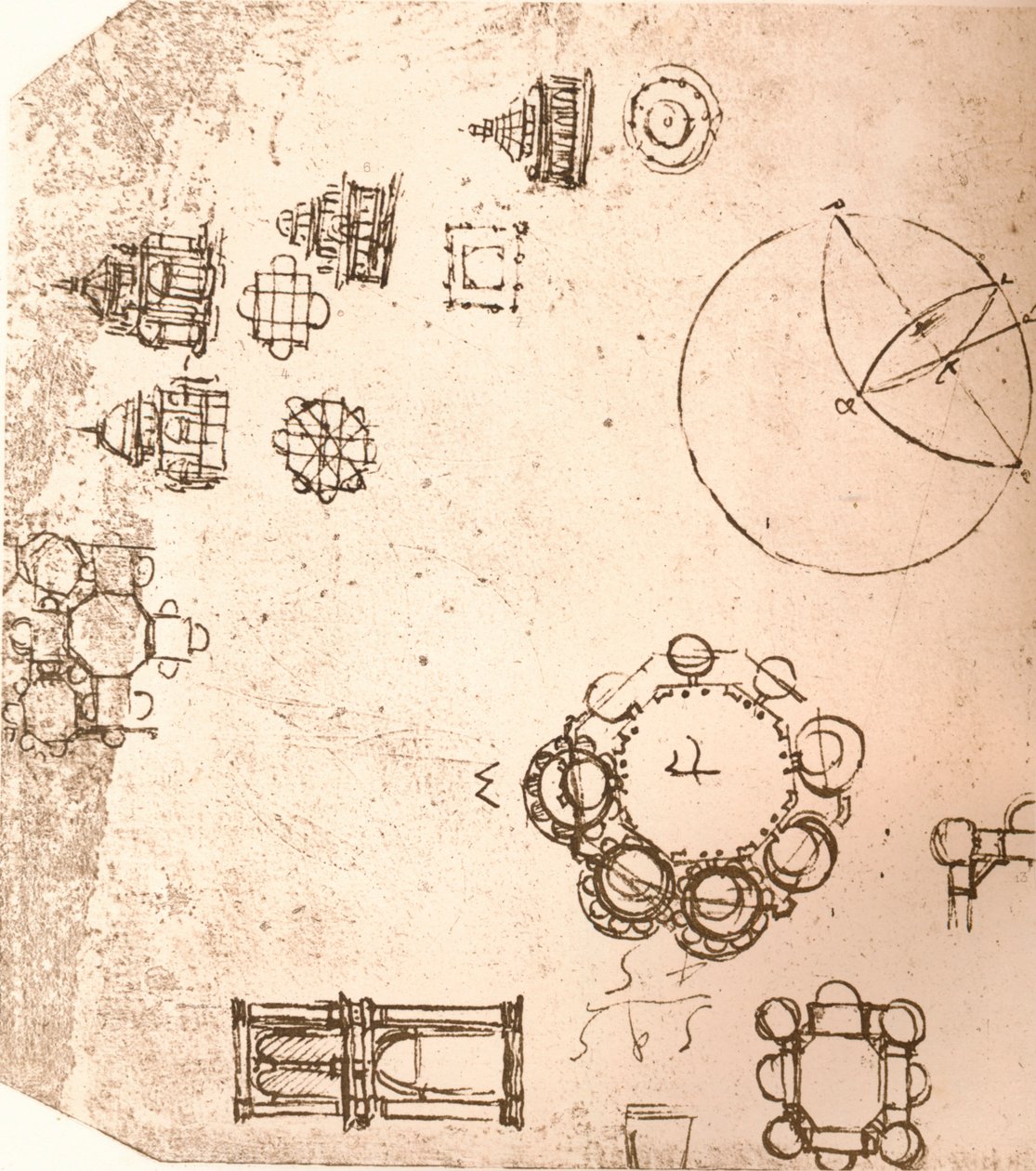Desenho da arquitetura eclesiástica, c1472-c1519 1883 de Leonardo da Vinci