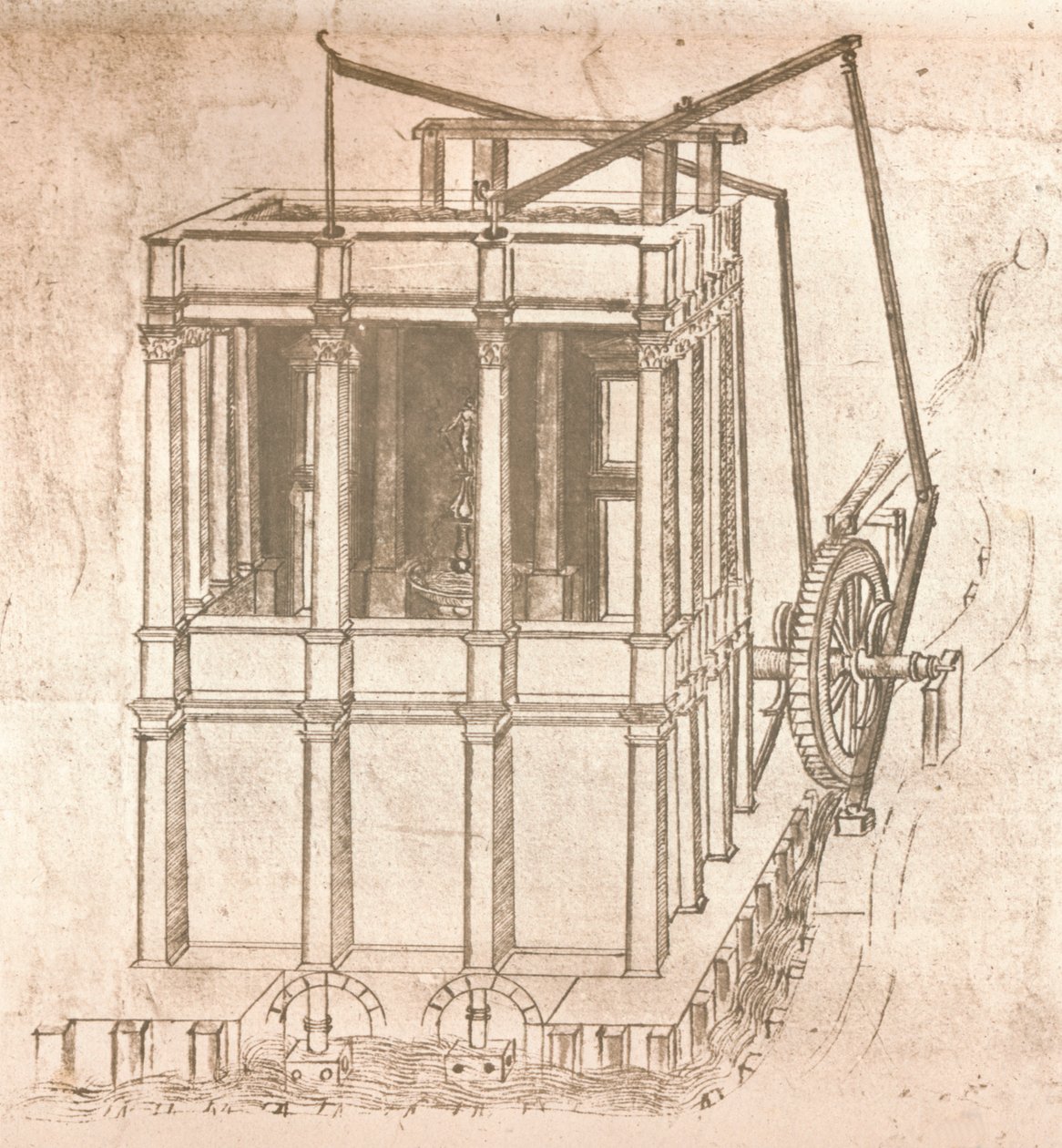 Desenho de projetos para castelos e moradias, c1472-c1519 1883 de Leonardo da Vinci