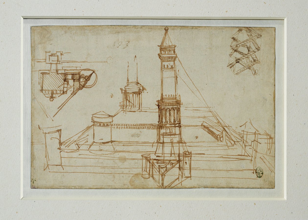 Estudo arquitetónico ... de Leonardo da Vinci