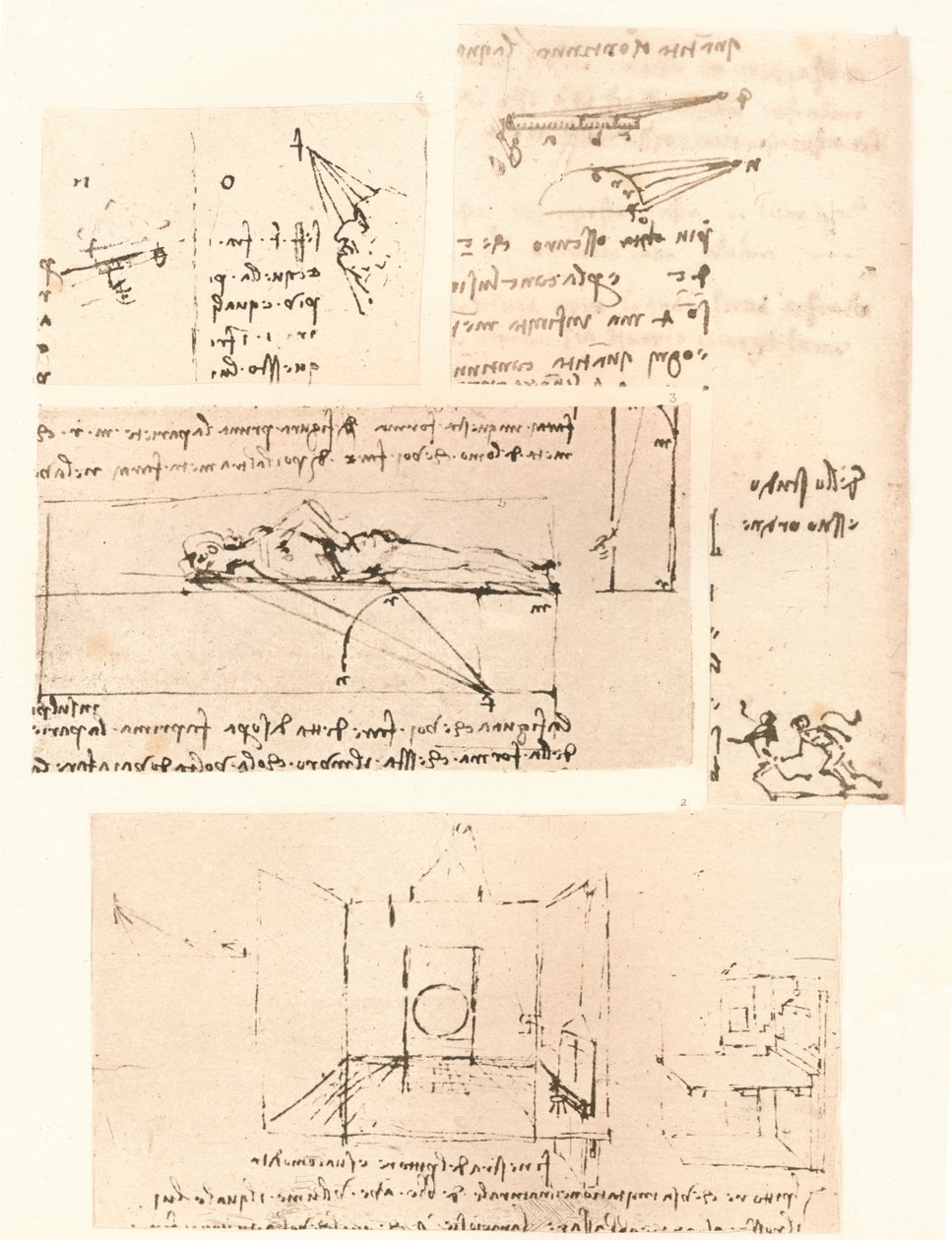 Quatro desenhos ilustrando a prática da pintura, c1472-c1519 1883 de Leonardo da Vinci