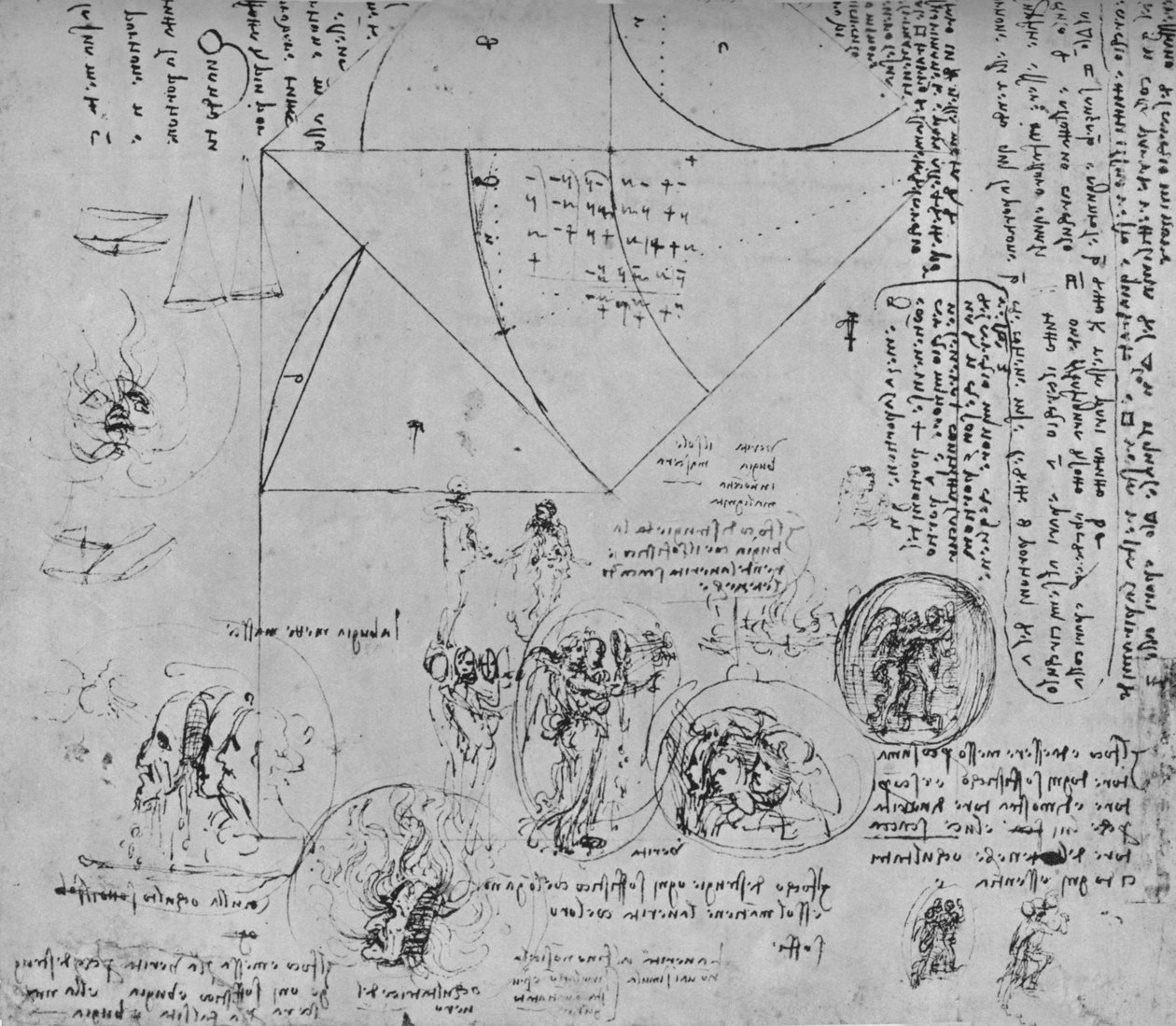 Figuras e desenhos geométricos para representações alegóricas, c1480 1945 de Leonardo da Vinci