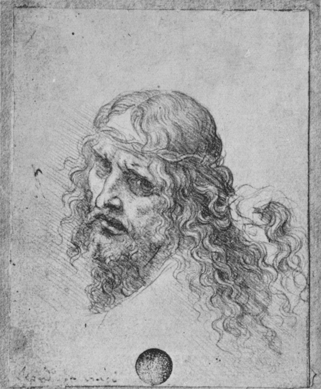 Cabeça de Cristo, c1480 1945 de Leonardo da Vinci