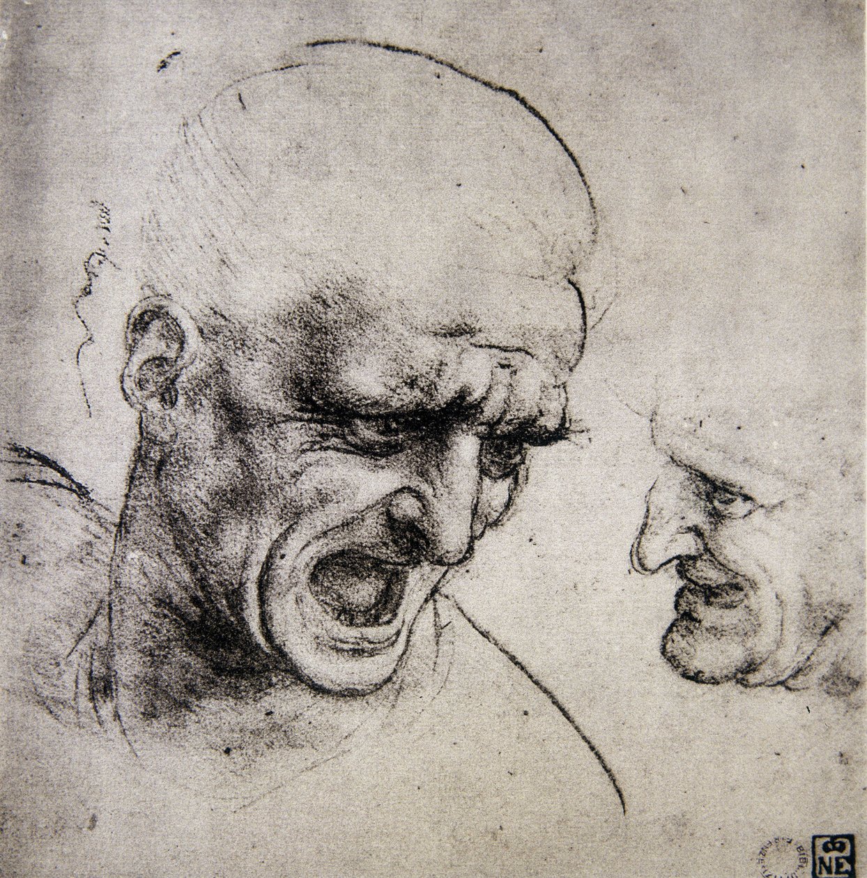 Leonardo da Vinci (1452 - 1519): Estudo para a Batalha de Anghiari (Imagine) de Leonardo da Vinci