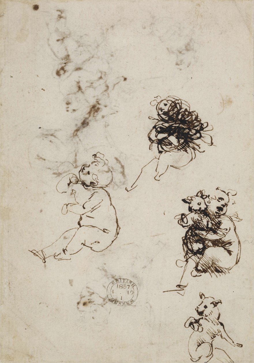 Leonardo da Vinci, objeto 1857.0110.1 - verso (Museu Britânico) de Leonardo da Vinci