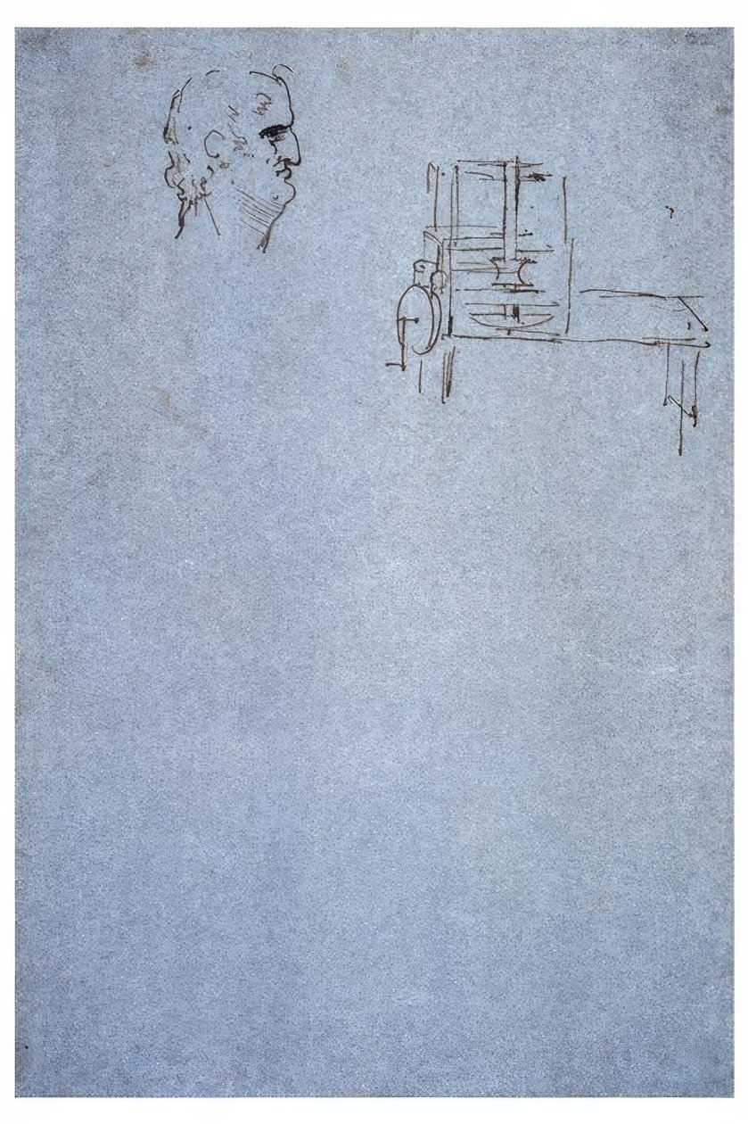 Retrato de perfil masculino de Leonardo da Vinci