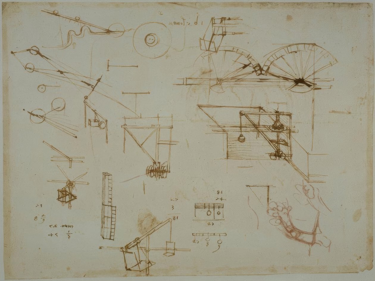 Estudos mecânicos de Leonardo da Vinci