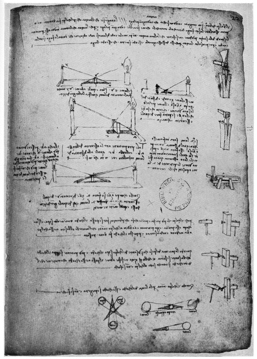 Estudos ópticos, final do século XV ou início do século XVI, 1954. de Leonardo da Vinci