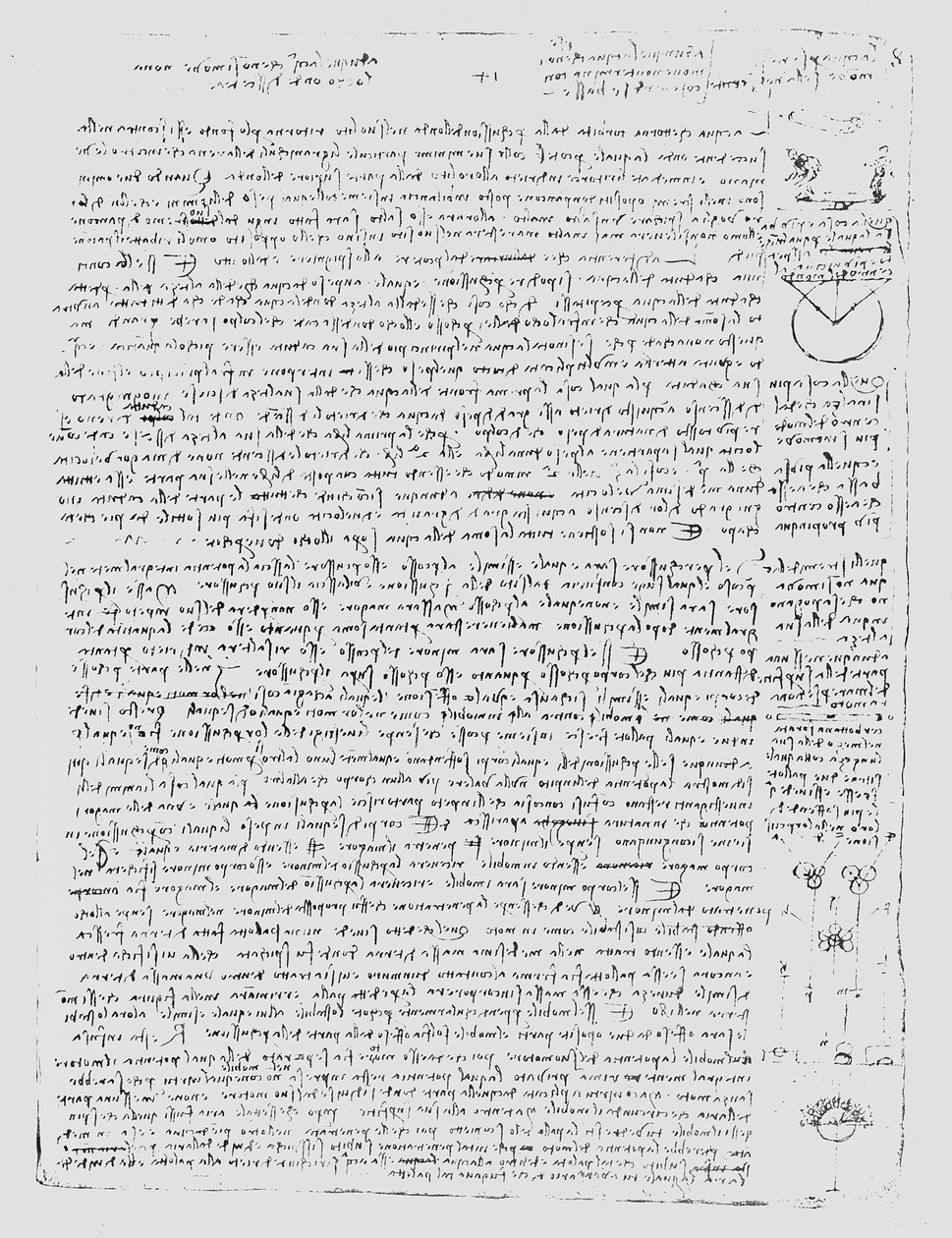 Página do Codex Leicester, 1508-12 de Leonardo da Vinci