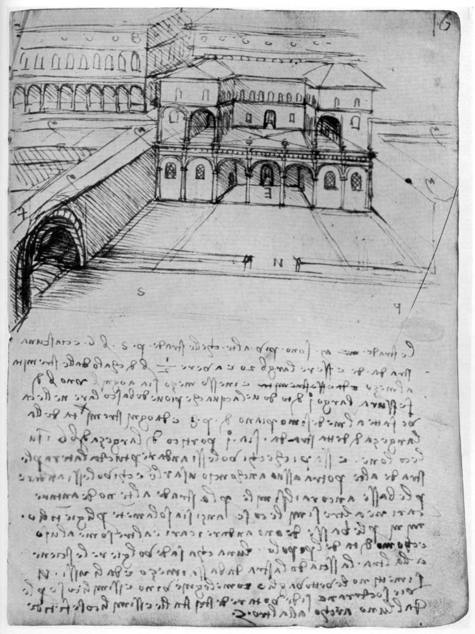 Planeje uma cidade ideal, 1488-1490 1954. de Leonardo da Vinci