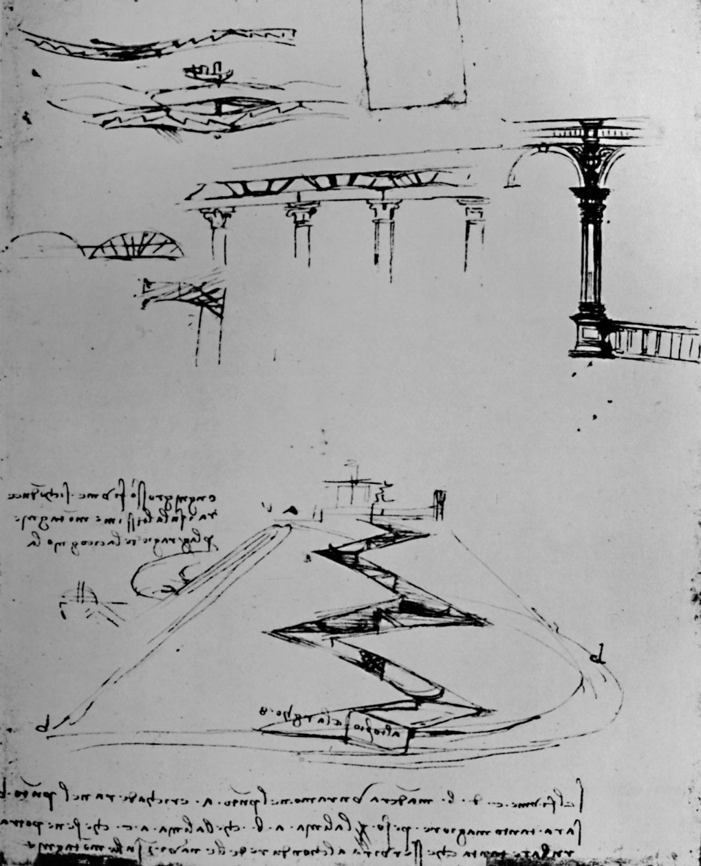 Plano da Colina Ascendente do Canal Por Meio de Fechaduras, 1928 de Leonardo da Vinci