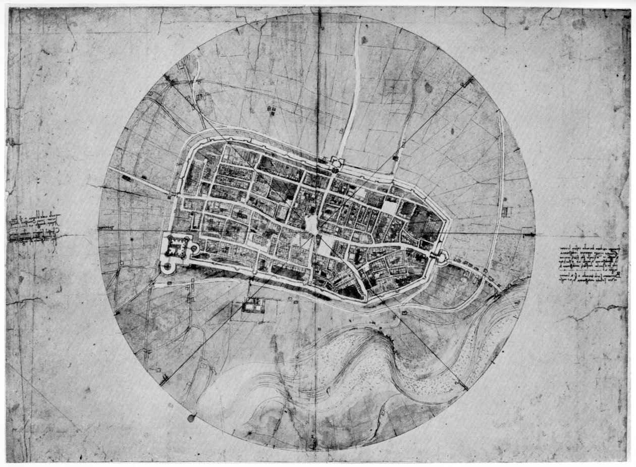 Plano de Ímola, Itália, c1502 1954 de Leonardo da Vinci