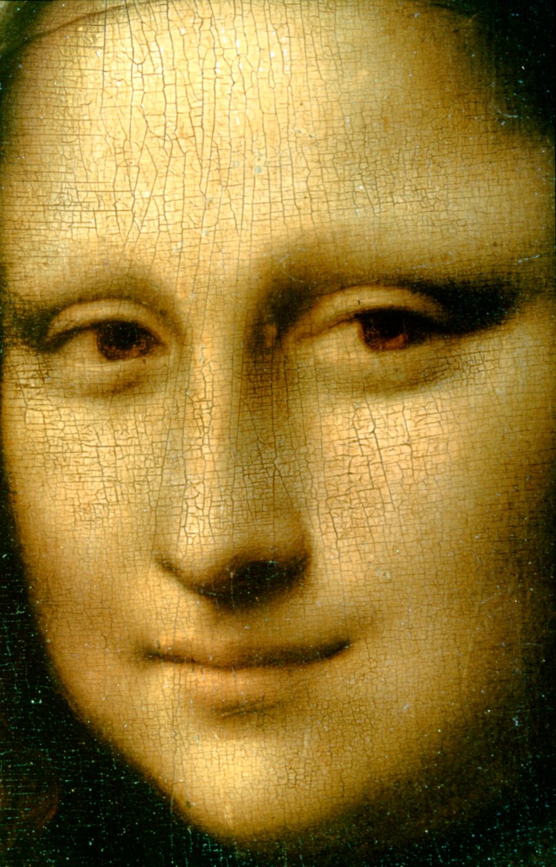 Retrato dos detalhes da Mona Lisa, 1503-1506 de Leonardo da Vinci