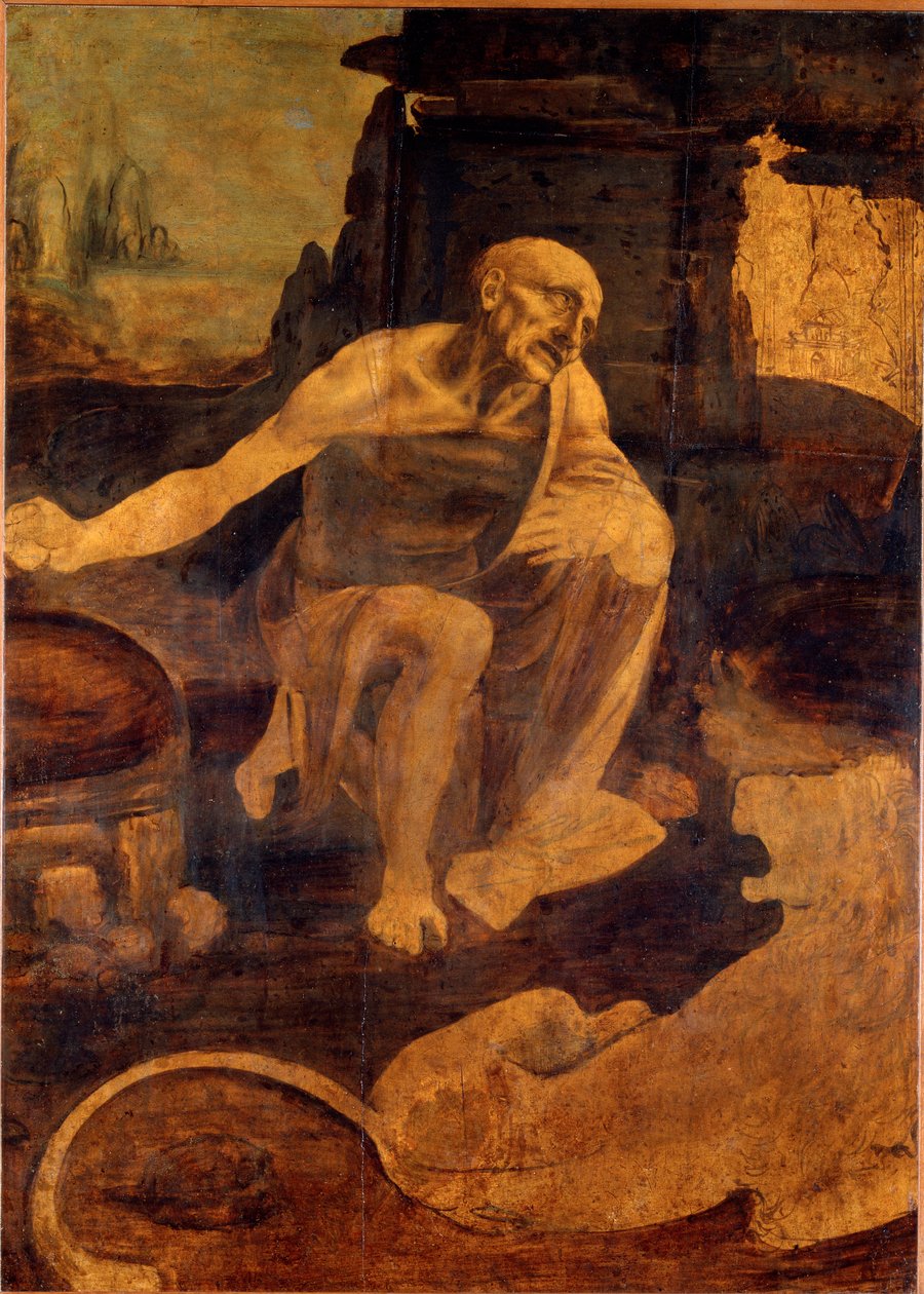 São Jerónimo, c.1480 (óleo sobre madeira) de Leonardo da Vinci