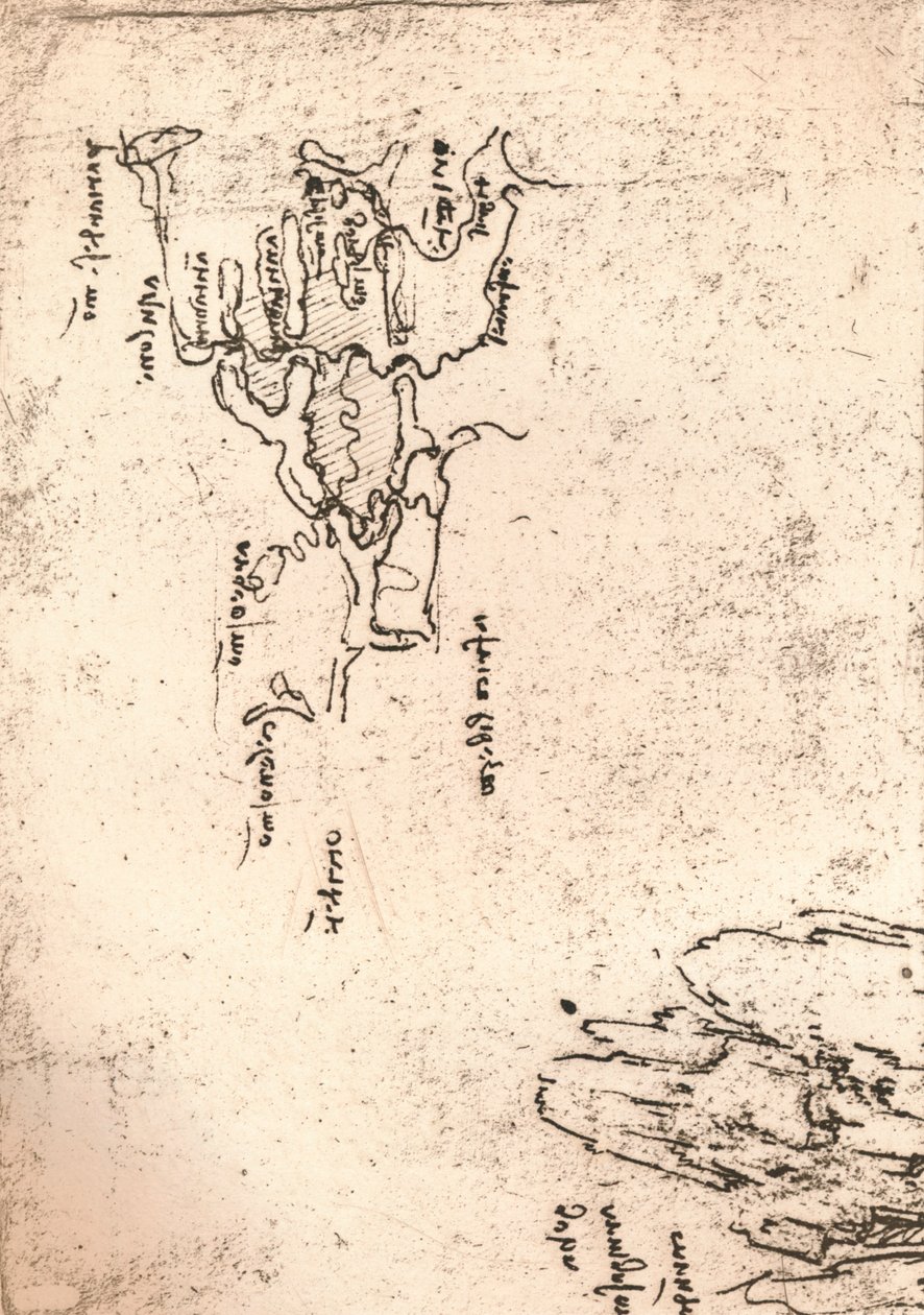 Mapa de esboço da Armênia, c1472-c1519 1883 de Leonardo da Vinci