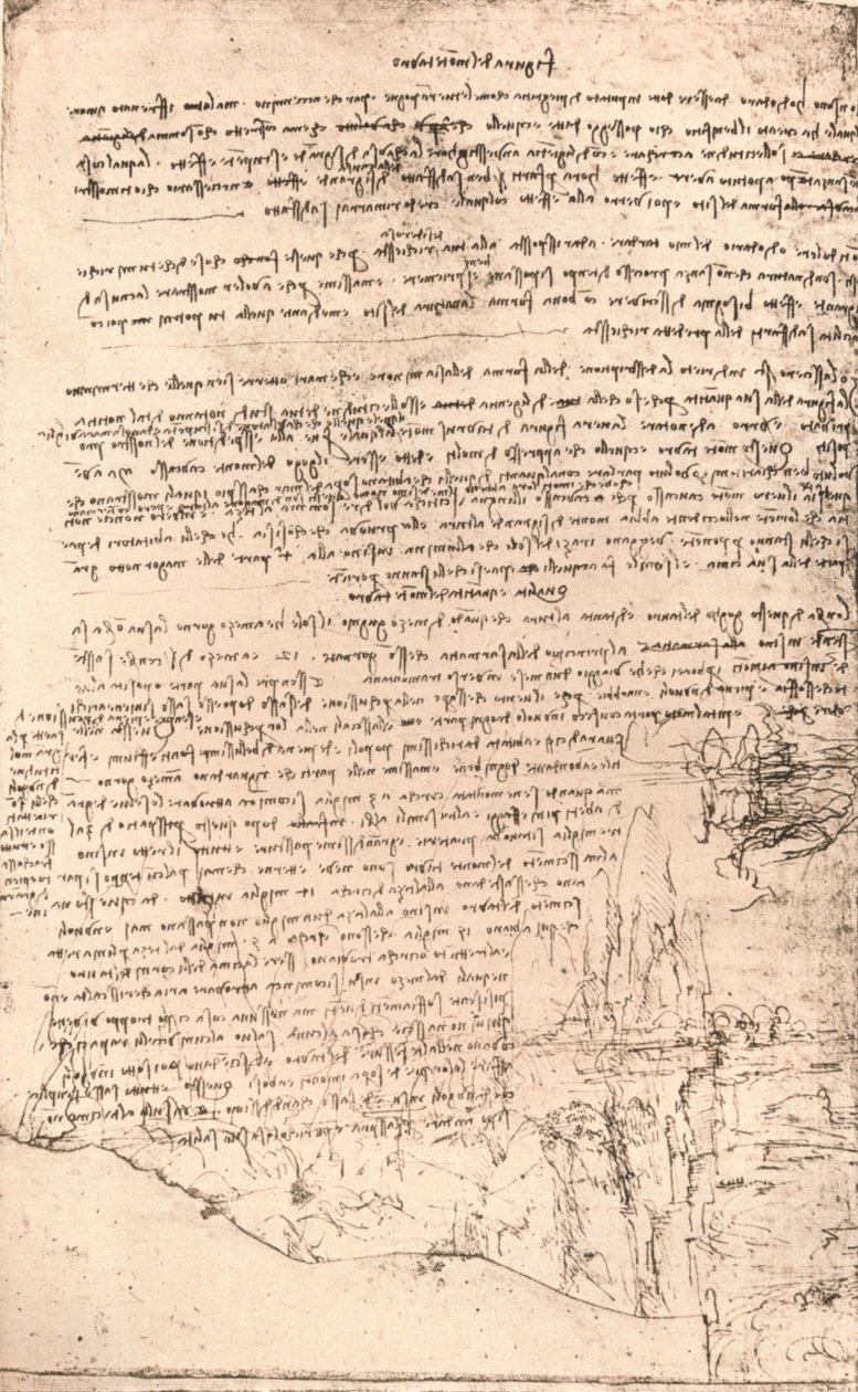 Esboço das montanhas armênias, c1472-c1519 1883 de Leonardo da Vinci