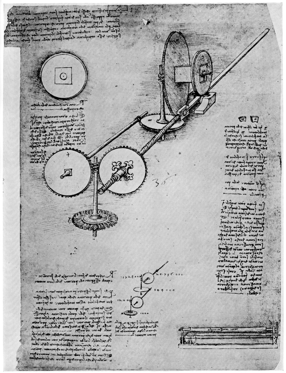 Esboço de um laminador, c1500-1510 1954 de Leonardo da Vinci