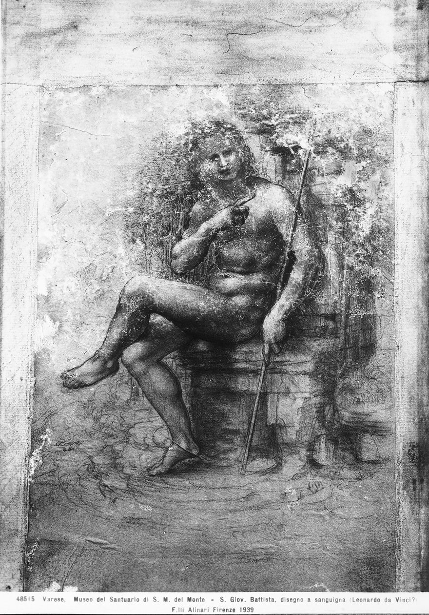 São João Batista (giz sobre papel) de Leonardo da Vinci