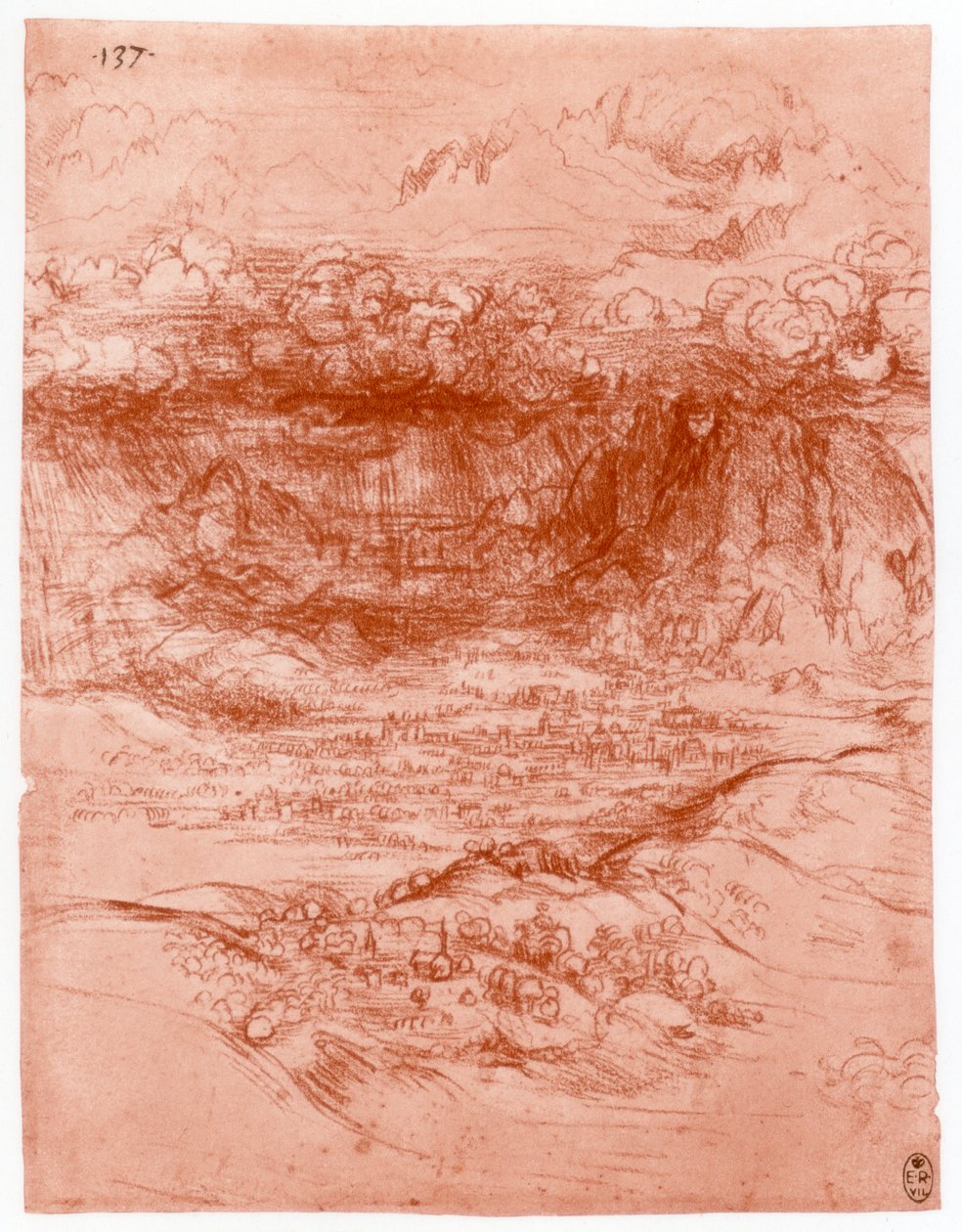 Tempestade nos Alpes, c1503-1505 de Leonardo da Vinci