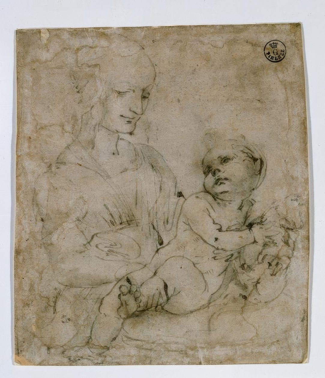 Estude a Madonna com gato de Leonardo da Vinci