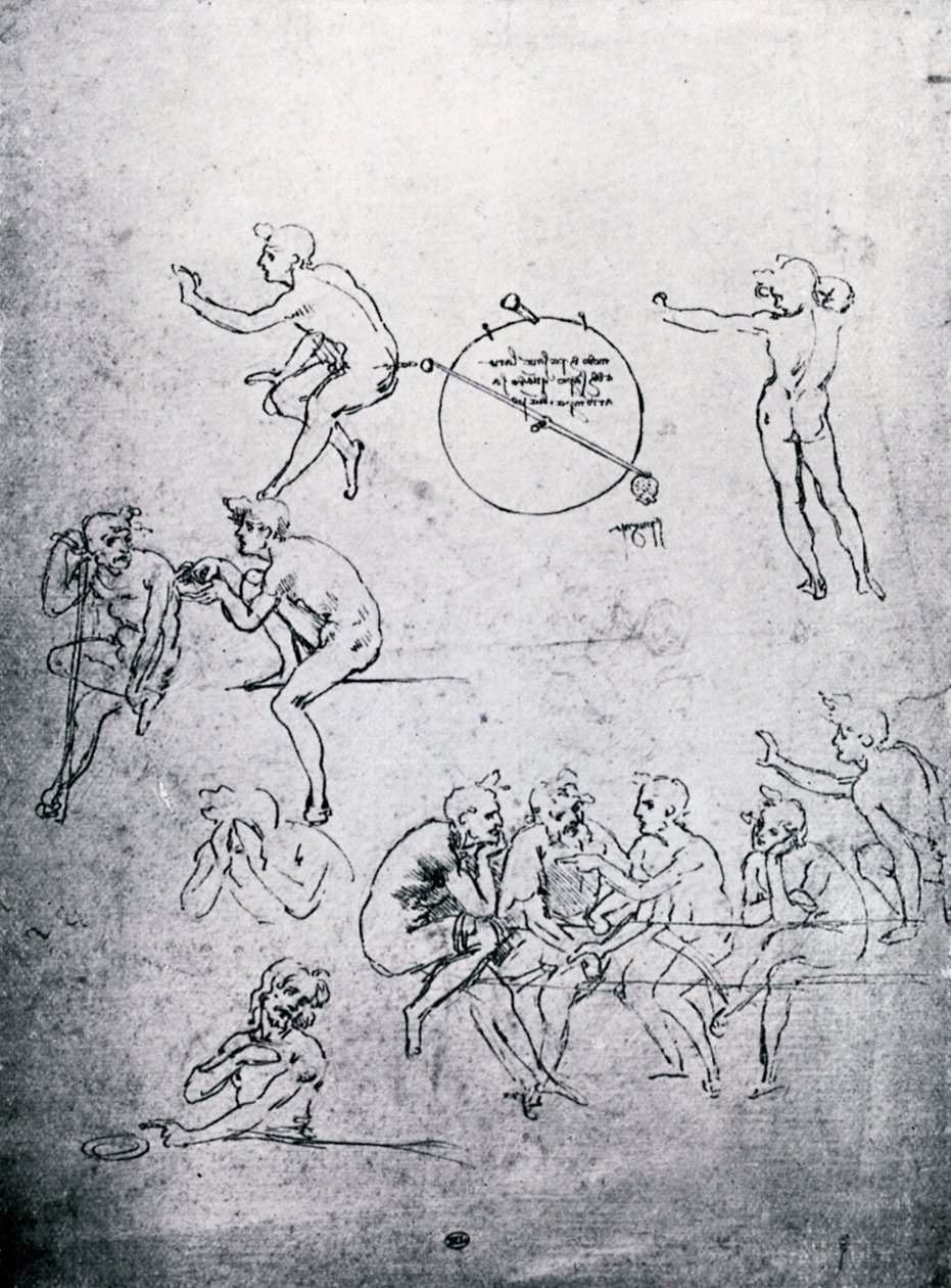 Estudos para a Adoração dos Reis Magos e a Última Ceia, século XV, 1930. de Leonardo da Vinci